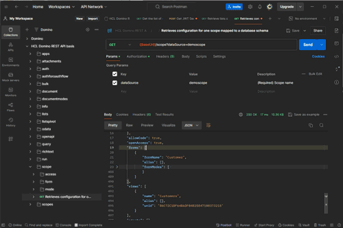 Retrieve the schema information