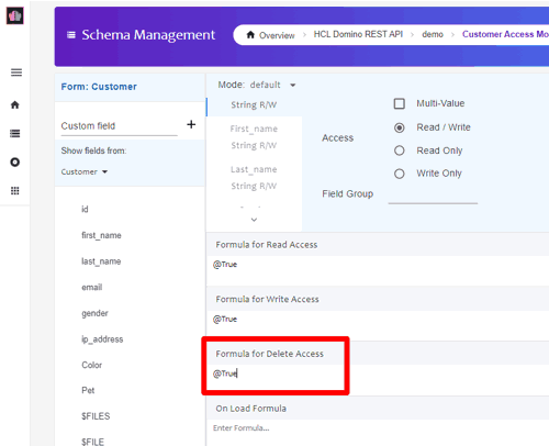 Set Formula for Delete Access to True