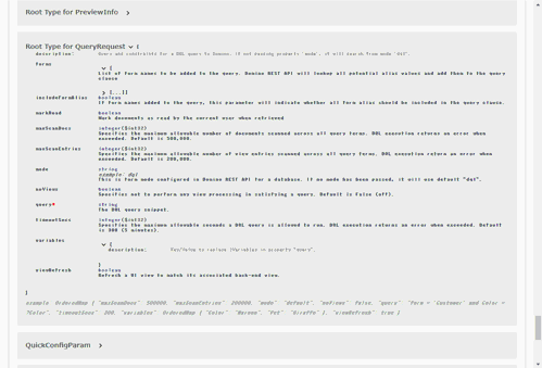 Check the specifications in API document schema